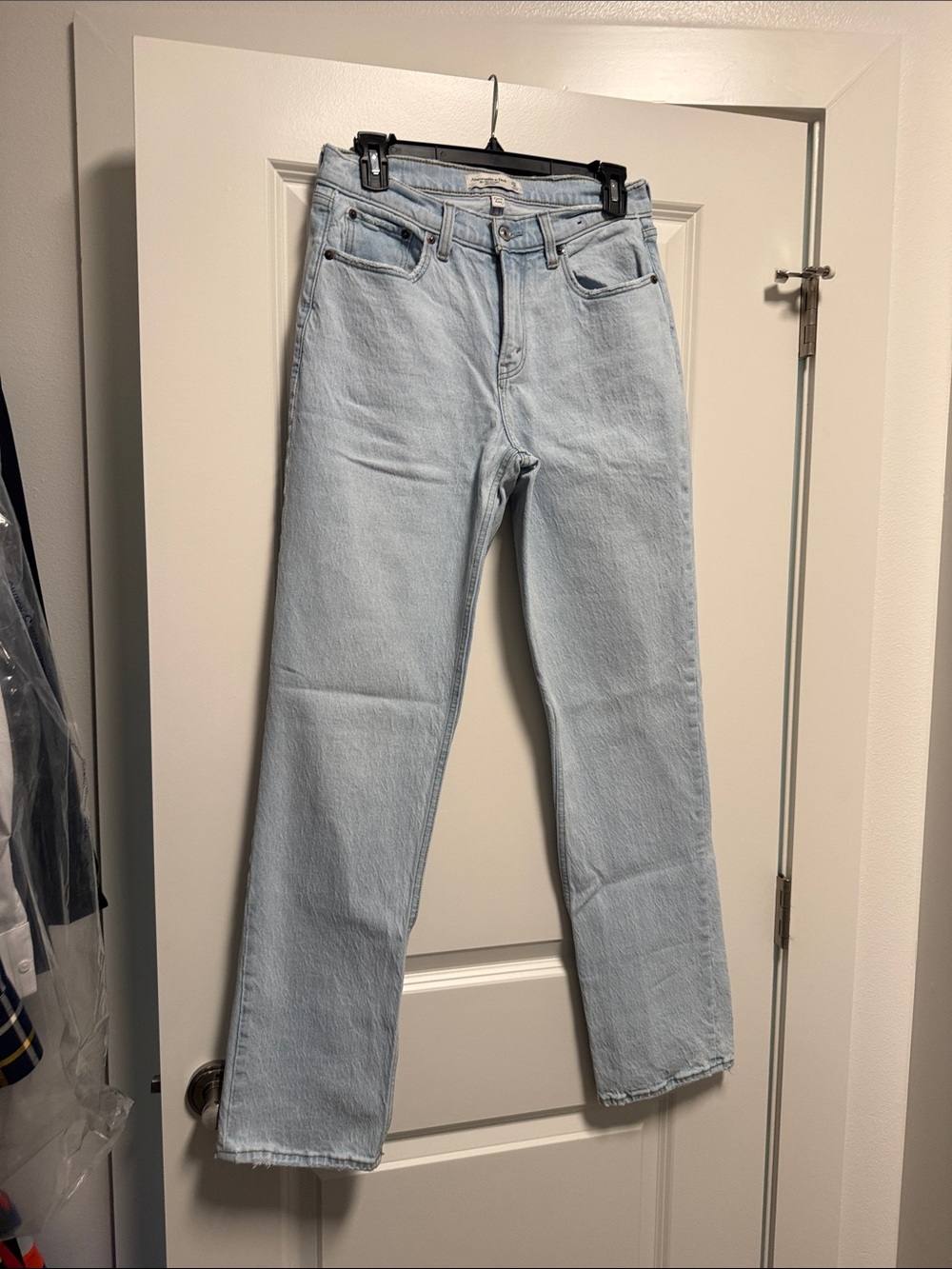 Abercrombie & Fitch Light Blue 90s Straight Jeans Mid Rise Curve Love
